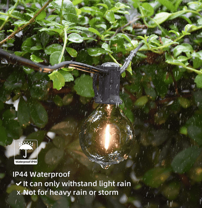 Ude- og indendørs Lyskæde m/25 stk. G40 Vintage Glødepærer ( ca. 7.5 meter - kan forlænges )