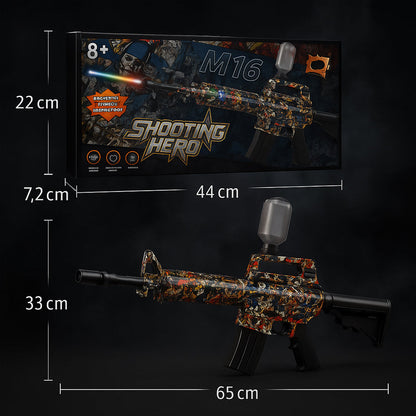 Gel Blaster M16 - elektrisk med sejt lys og røg når den skyder