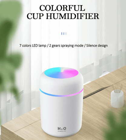 H2O Luftfugter / Humidifier m. LED Lys (Fås i flere farver)