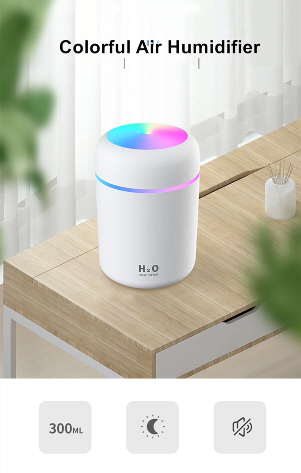 H2O Luftfugter / Humidifier m. LED Lys (Fås i flere farver)