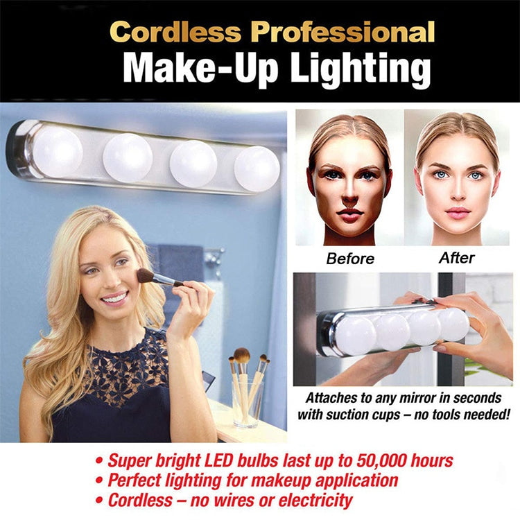 Hollywood LED Makeuplys m/sugekop til spejl
