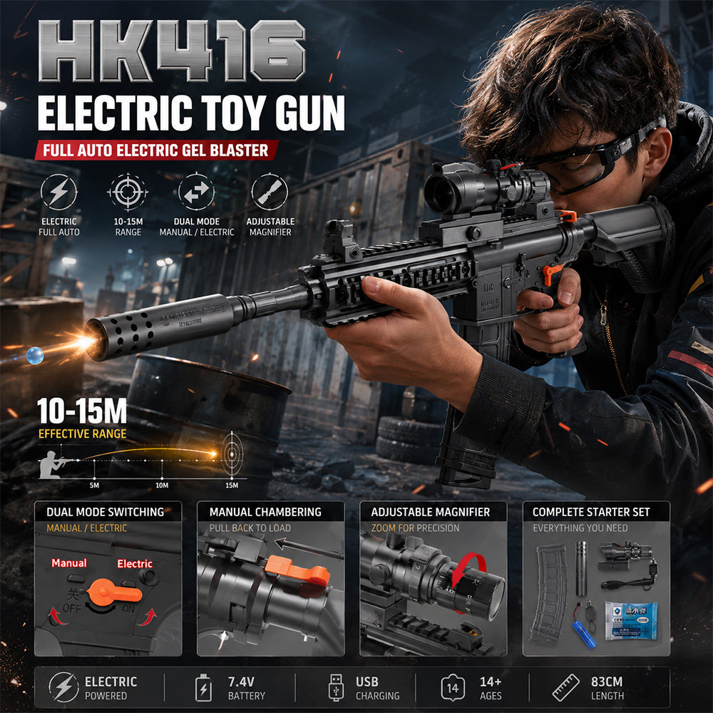 Gelblaster inkl. gelékugler - langdistance med kikkertsigte model HK416