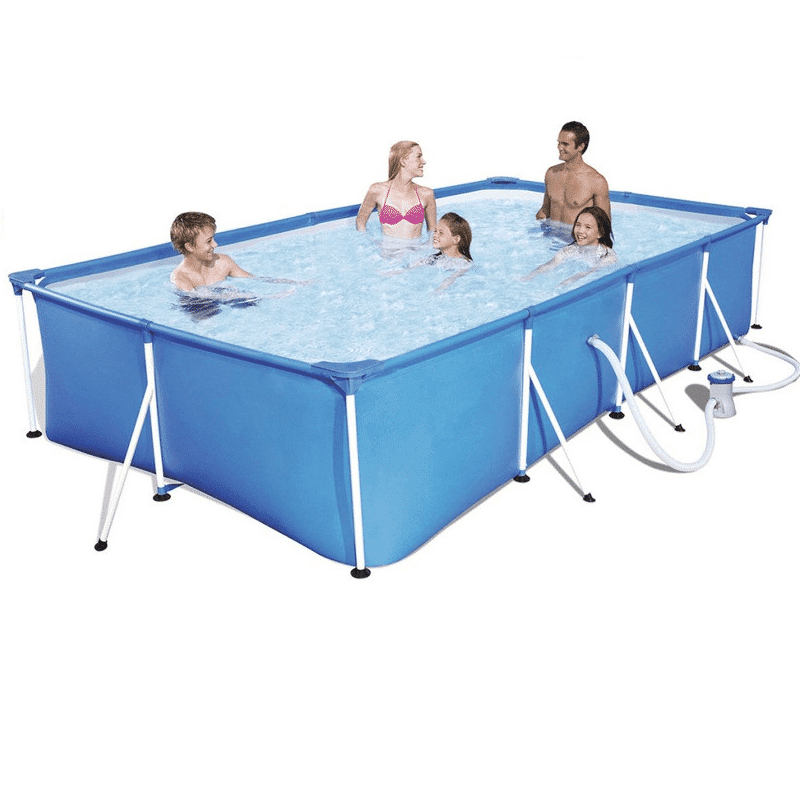 Pool 5700L m/pumpe &amp; metal ramme 400 x 211 x 81cm fra Bestway