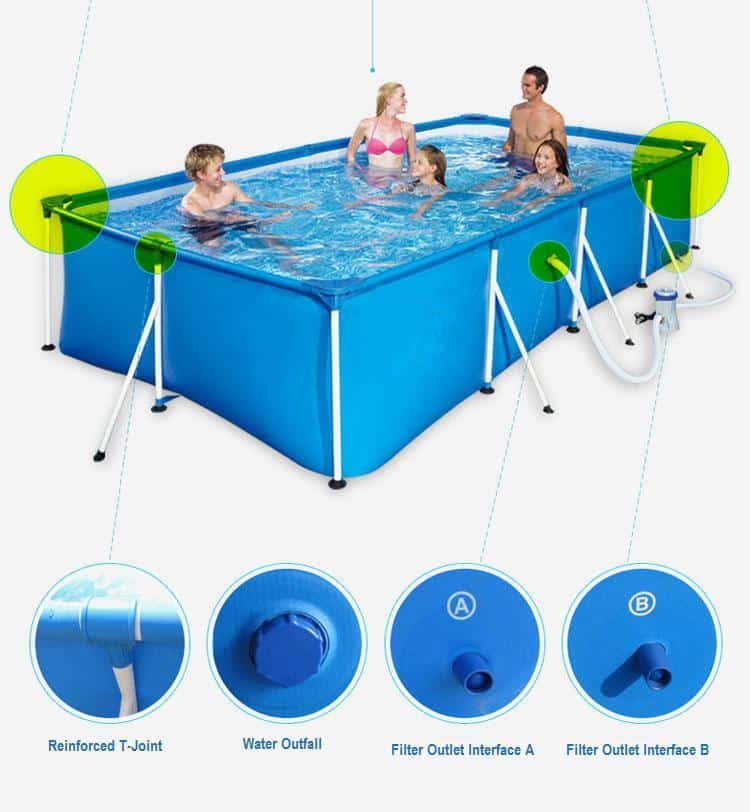 Bestway Pool 5700L m/pumpe & metal ramme 400 x 211 x 81cm.