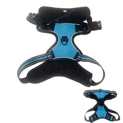 Blød Luksus Hundesele m/refleks - robust & vandfast - rød, sort eller blå