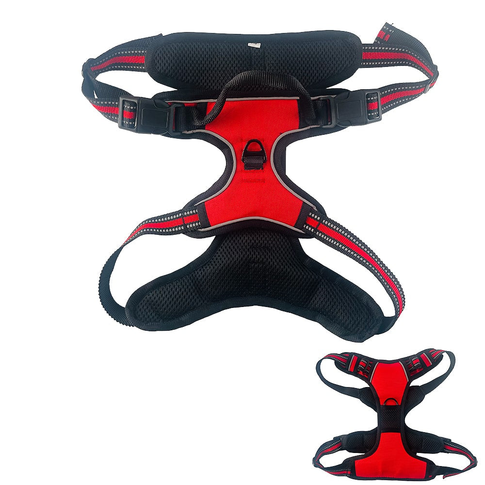 Blød Luksus Hundesele m/refleks - robust & vandfast - rød, sort eller blå