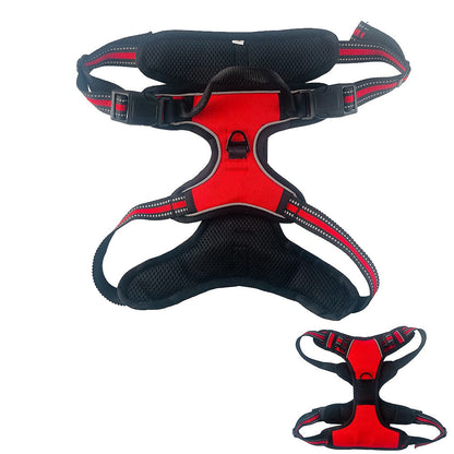 Blød Luksus Hundesele m/refleks - robust & vandfast - rød, sort eller blå