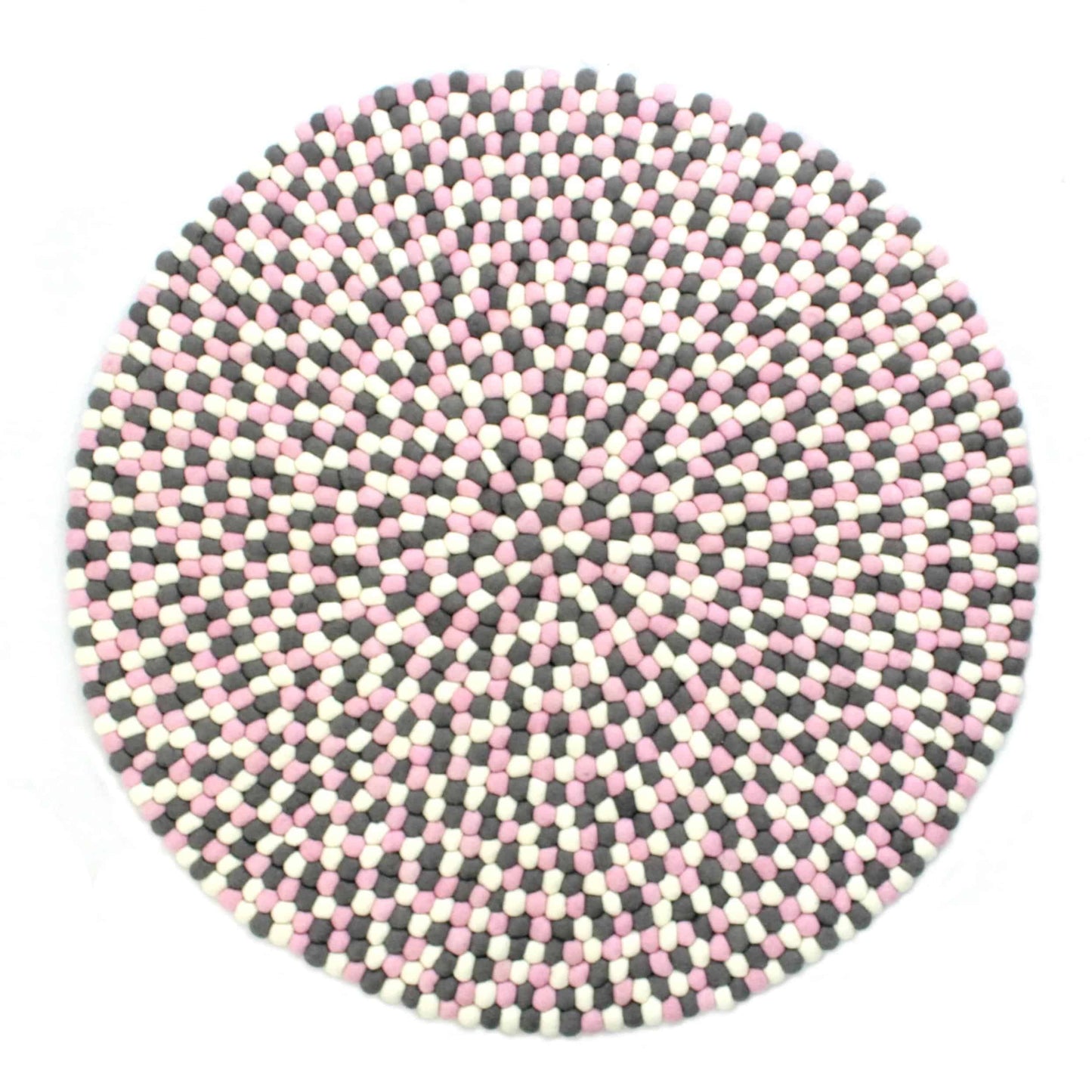 Kugletæppe i 100% ren Nepal uld - Lyserød