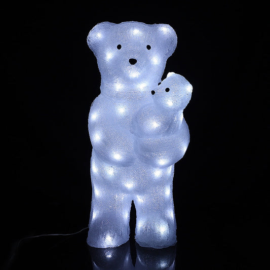 Isbjørn Akryl - højde 60 cm med LED-lys -