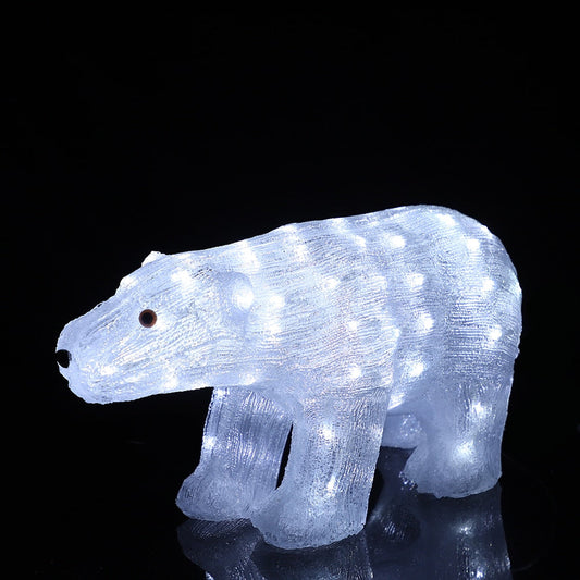 Isbjørn Akryl - højde 29 cm med LED-lys -