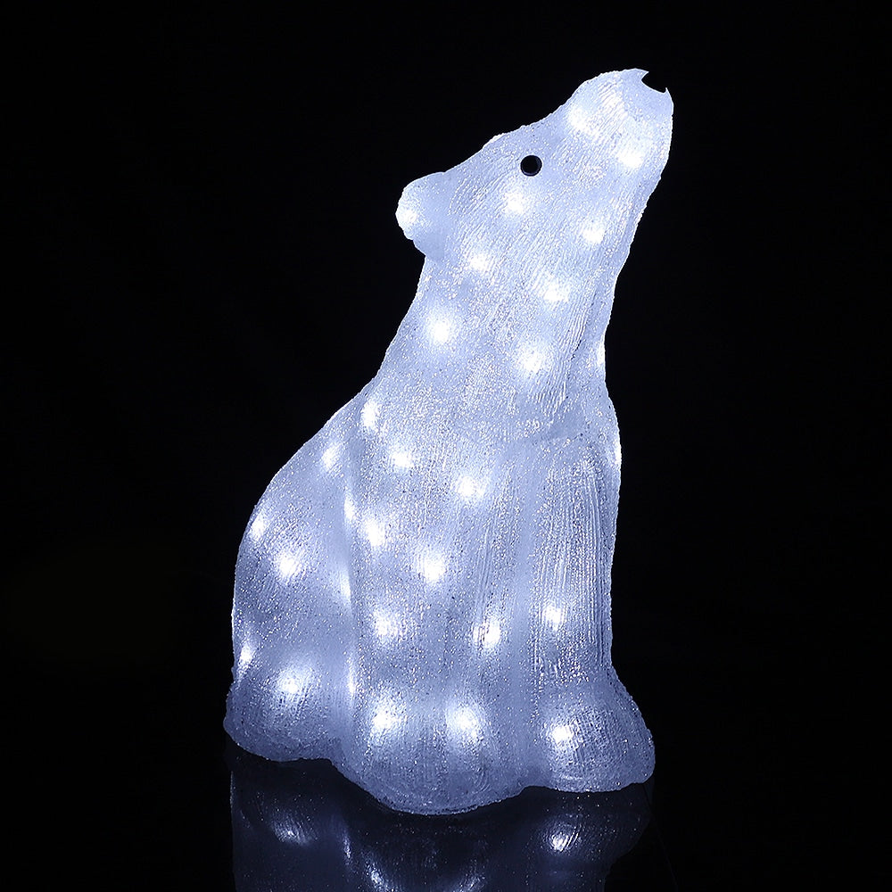Isbjørn Akryl - højde 46 cm med LED-lys -