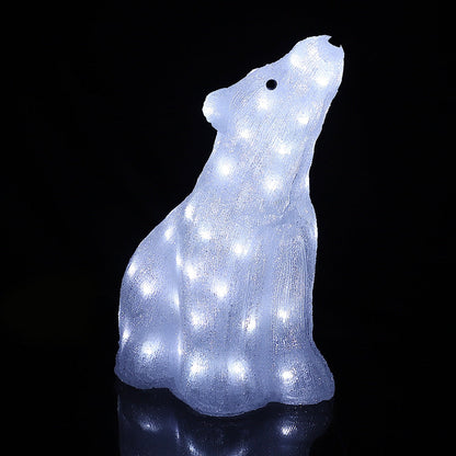 Isbjørn Akryl - højde 46 cm med LED-lys -
