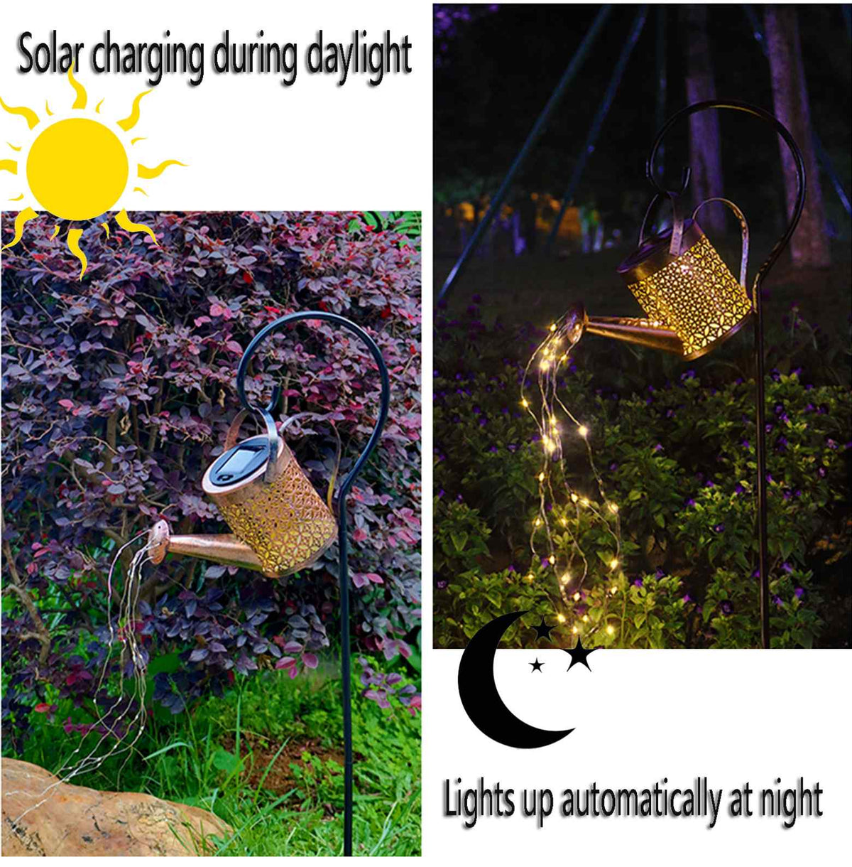 Solcelle vandkande LED-lampe til haven