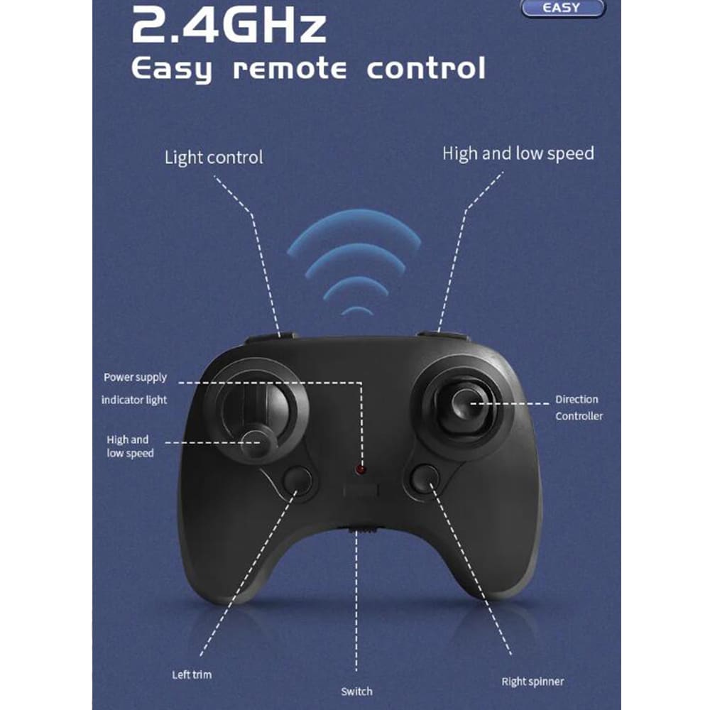 Fjernstyret Drone/Fly med Gyroskop - Model HW33 - Blå eller Rød -