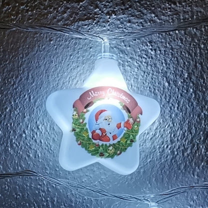 LED-lyskæde Julemænd stjerner 20 stk. m/tekst (4 meter)