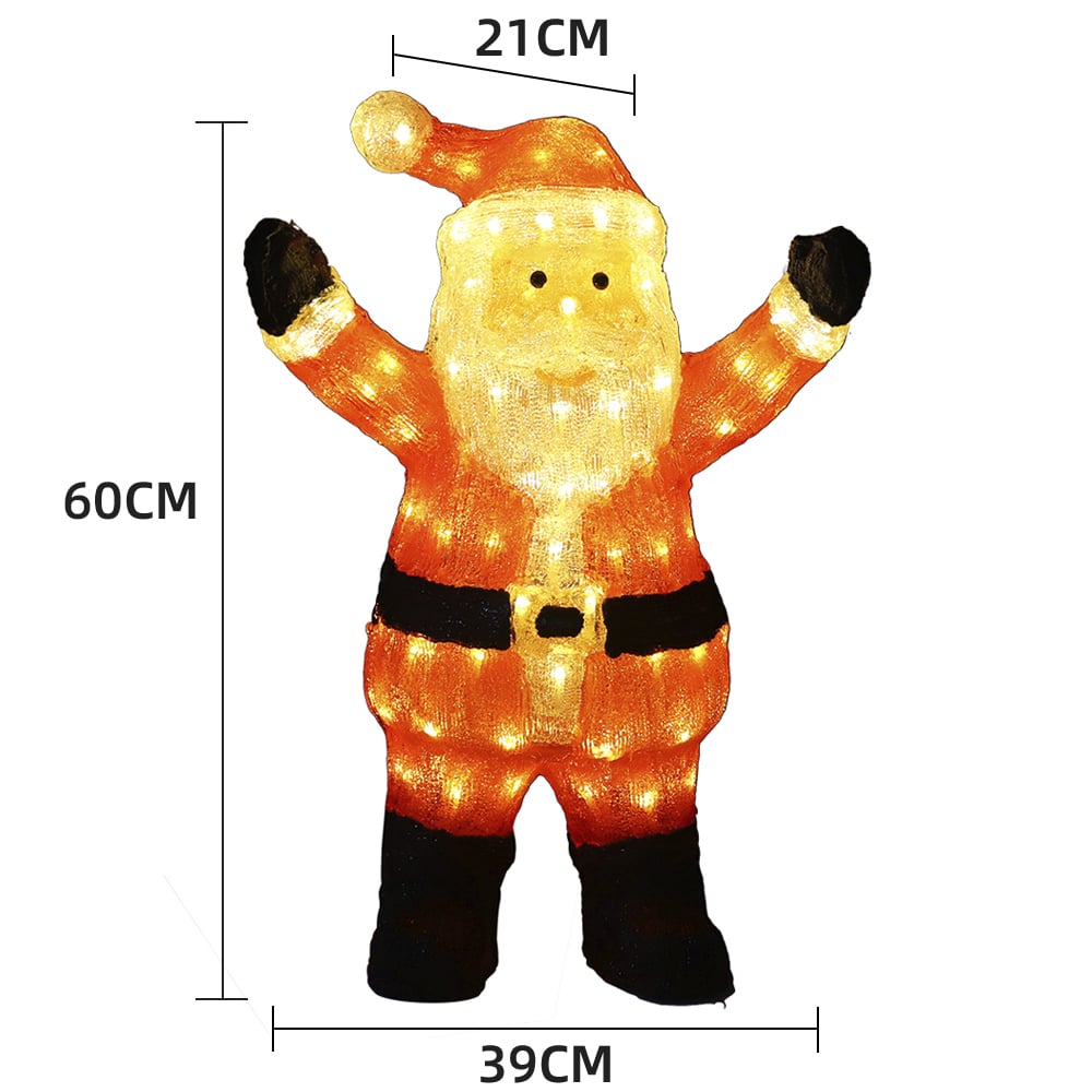 Julemand højde 60 cm med LED-Lys