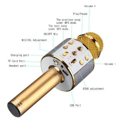 Karaoke Mikrofon m/Bluetooth & Højttaler