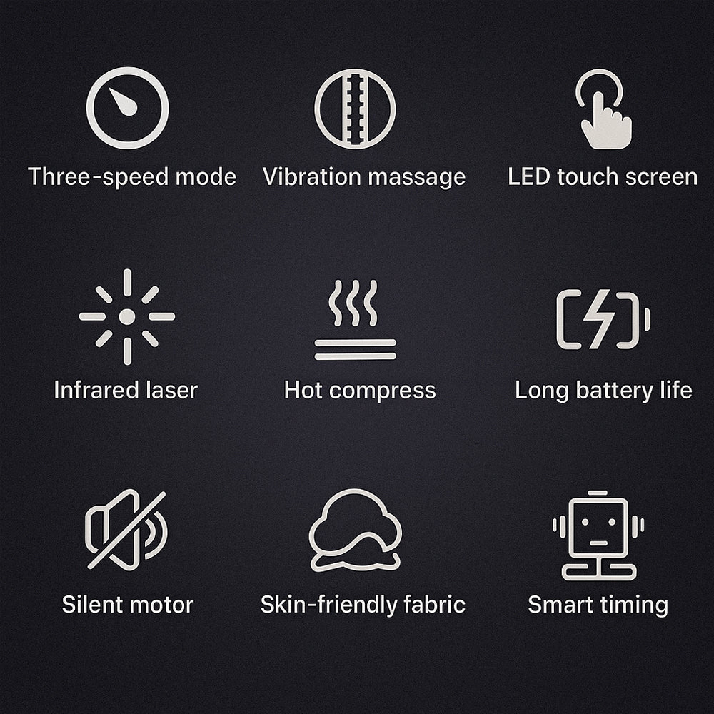 Knæ Massager + infrarød lindring -Digital Skærm-