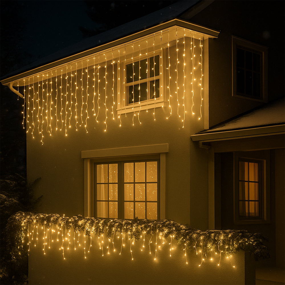 Lyskæde m/istapper 95 LED 3 meter, varm hvid