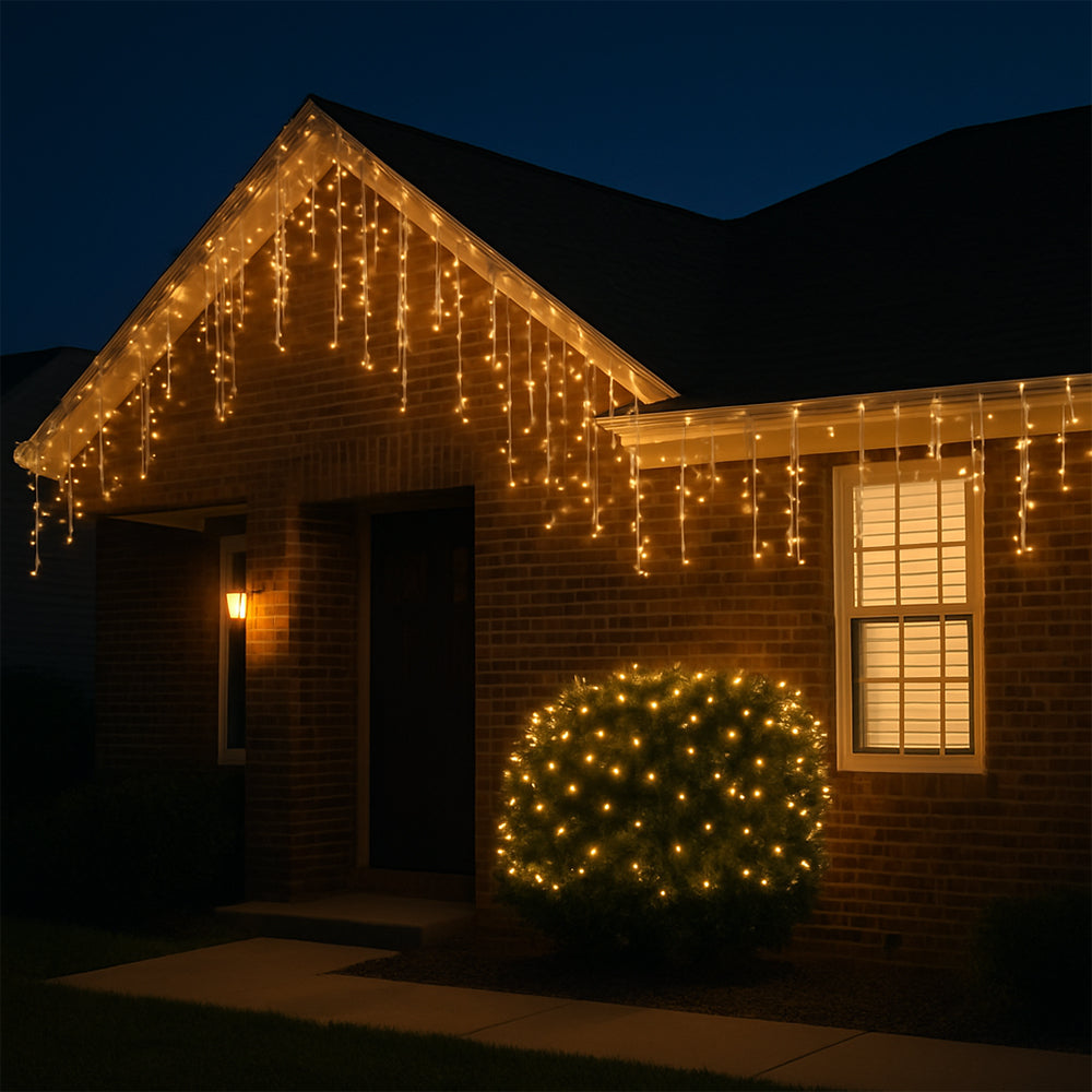 Lyskæde m/istapper 95 LED 3 meter, varm hvid