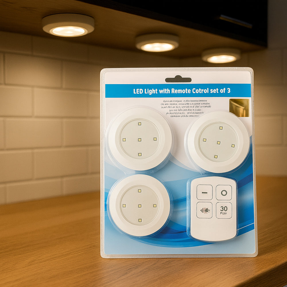 LED Spot (runde) 3 stk. inkl. fjernbetjening