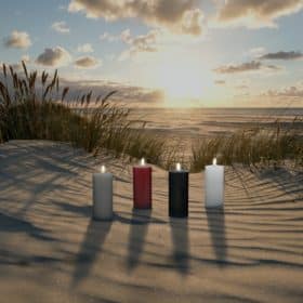 LED Stearinlys -1 stk. - ø7,5 x 20 cm - m/3D flamme - (flere farver)