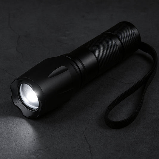 Taclight LED zoom lommelygte (vandtæt og stødsikker) m/5 funktioner