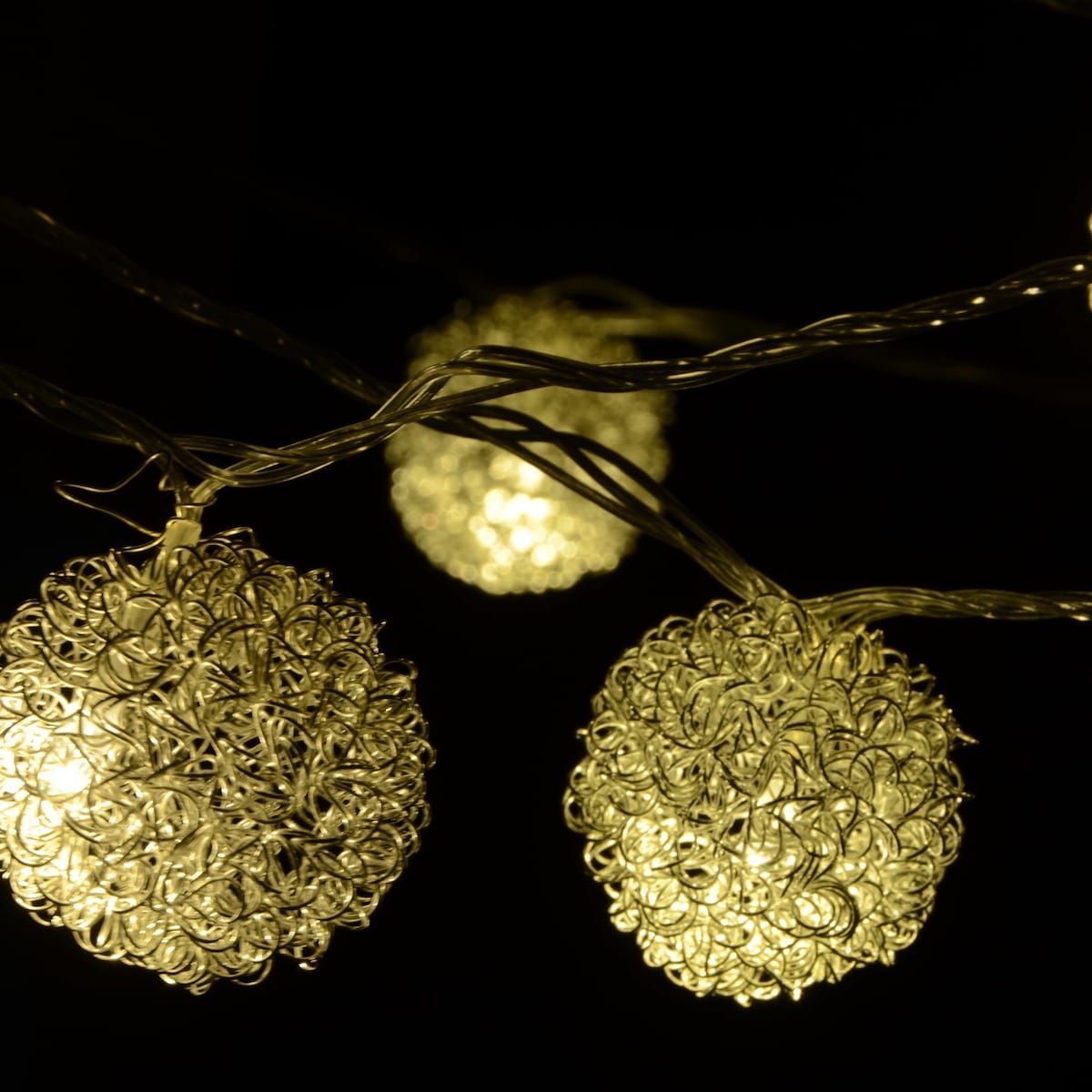 LED-Lyskæde med 20 filter Kugler - Sølv (3 meter)