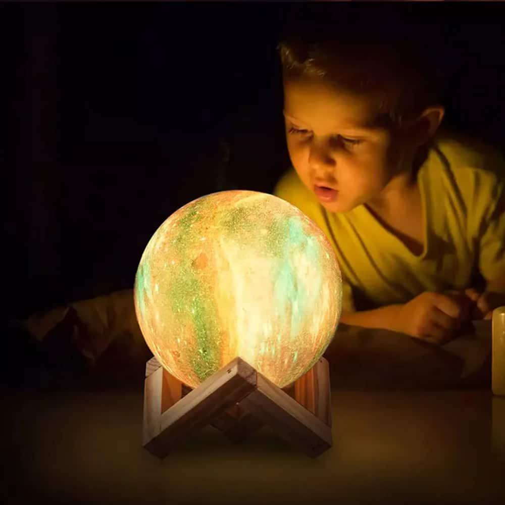 Månelampe -16 farver - LED - m/touch funktion og fjernbetjening