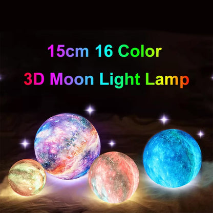 Månelampe -16 farver - LED - m/touch funktion og fjernbetjening
