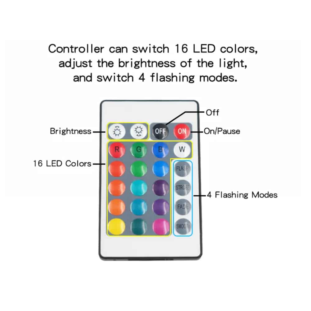 Månelampe -16 farver - LED - m/touch funktion og fjernbetjening