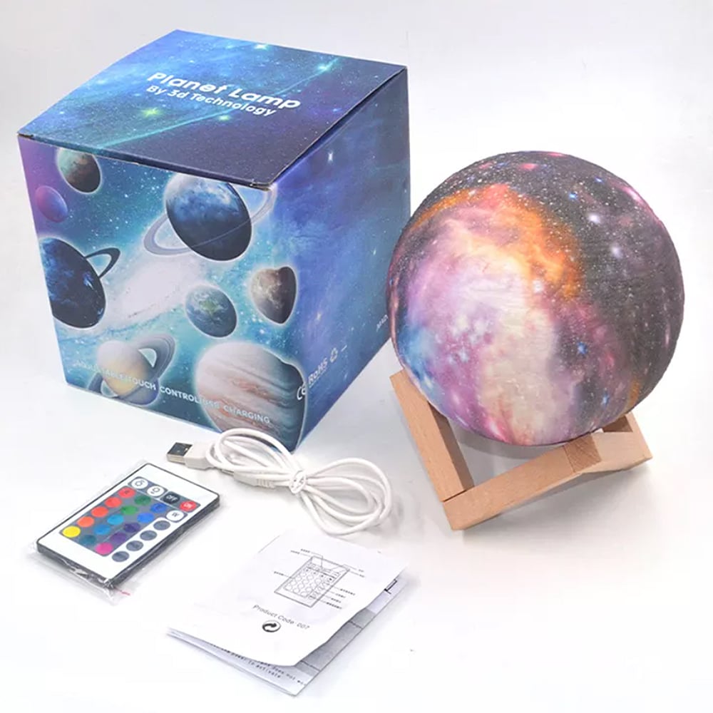 Månelampe -16 farver - LED - m/touch funktion og fjernbetjening