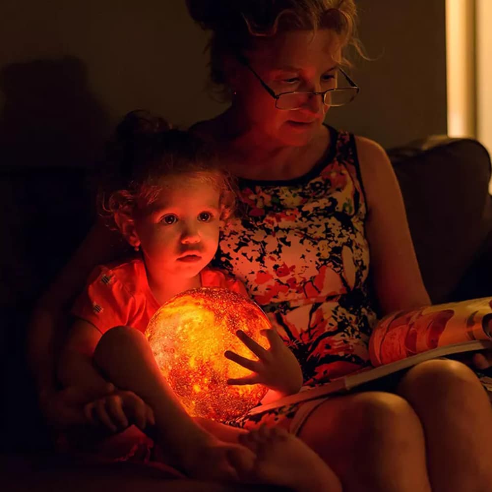 Månelampe -16 farver - LED - m/touch funktion og fjernbetjening