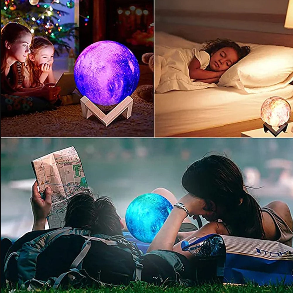 Månelampe -16 farver - LED - m/touch funktion og fjernbetjening