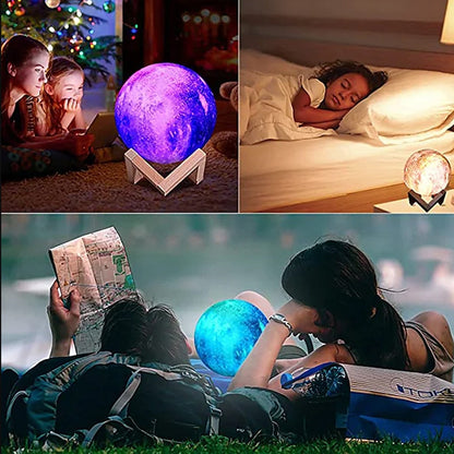 Månelampe -16 farver - LED - m/touch funktion og fjernbetjening