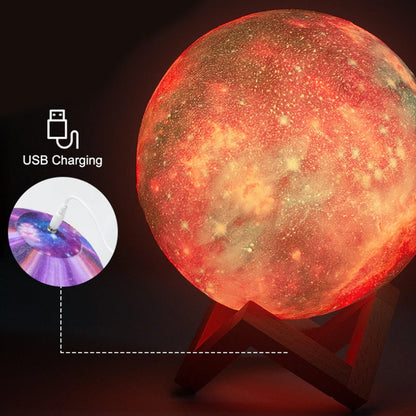 Månelampe -16 farver - LED - m/touch funktion og fjernbetjening