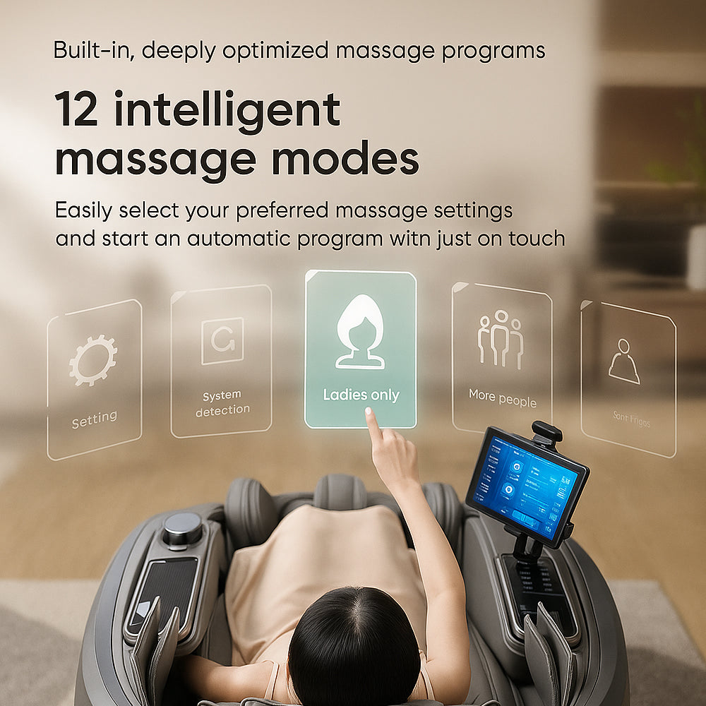 Massagestol 4D, Lux Pro med en af markedets bedste SL-skinner og intelligent AI-styring – Model 988F6