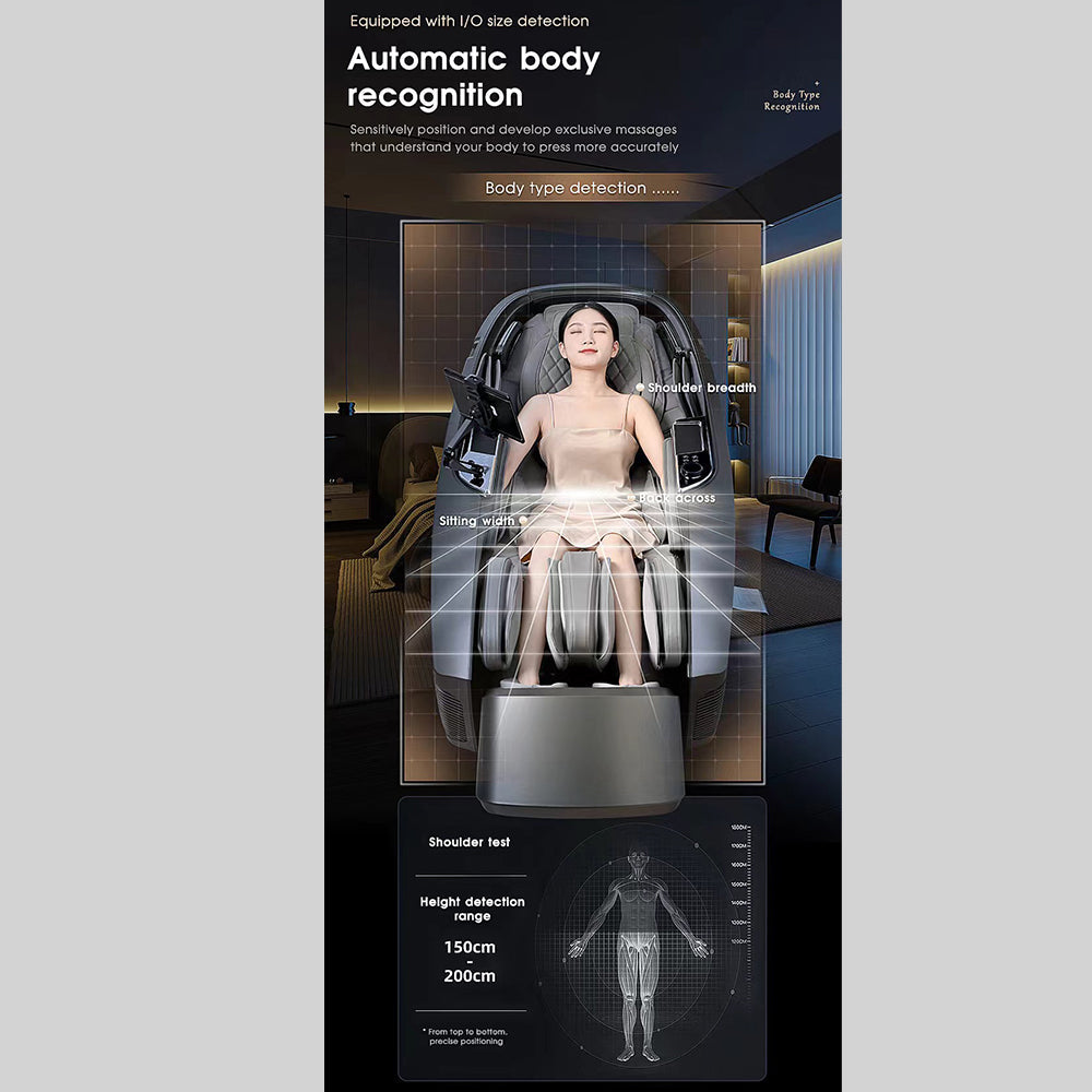 Massagestol 4D, Lux Pro med en af markedets bedste SL-skinner og intelligent AI-styring – Model 988F6