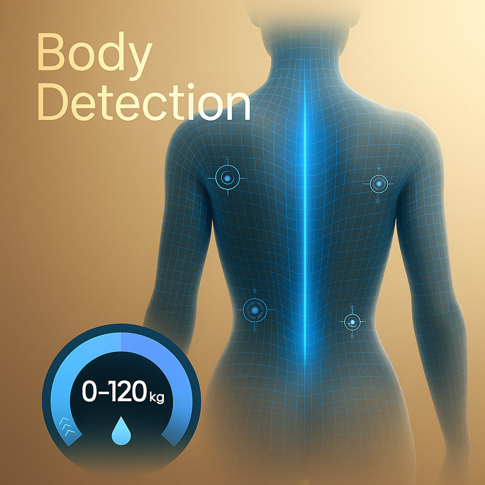 Massagestol 4D Luksus Pro+ med SL-teknologi, Varmeterapi, Stemme Kontrol & Touchskærm - Model M5 hvid