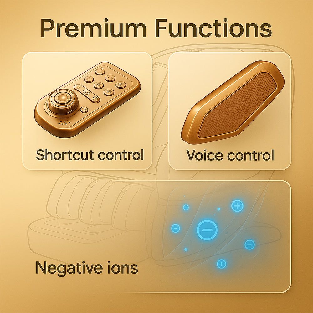 Massagestol 4D Luksus Pro+ med SL-teknologi, Varmeterapi, Stemme Kontrol & Touchskærm - Model M5 hvid