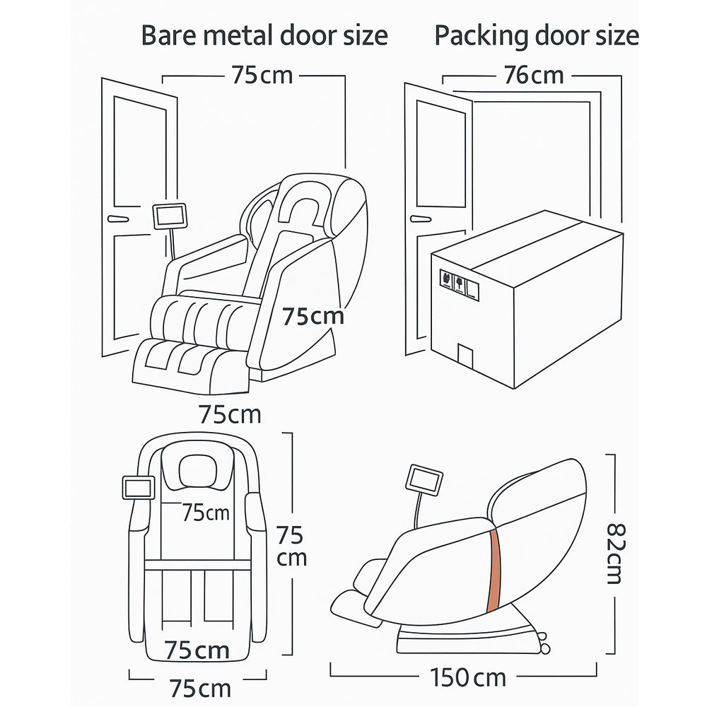 Massagestol 8D - Zero Gravity og Varmeterapi - Model S9