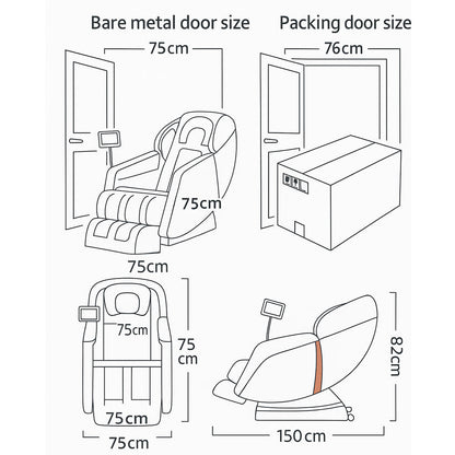 Massagestol 8D - Zero Gravity og Varmeterapi - Model S9