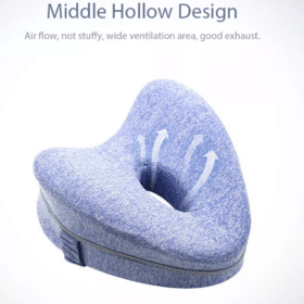 Knæpude der aflaster knæ, ryg &amp; hofte - memory skum 25x21x13 cm. m/aftageligt betræk (hjerteformet)