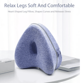 Knæpude der aflaster knæ, ryg &amp; hofte - memory skum 25x21x13 cm. m/aftageligt betræk (hjerteformet)