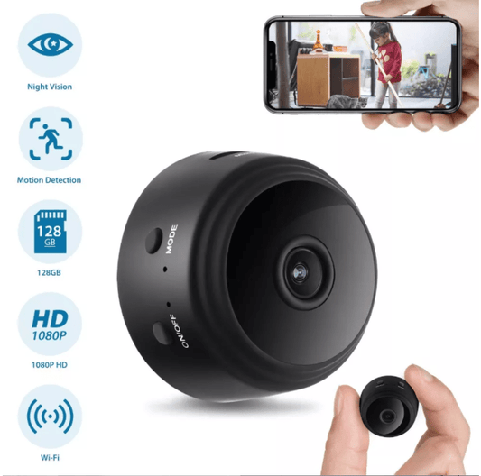 Overvågnings Mini HD-kamera m/eget batteri & Motion Detection (Spionkamera)