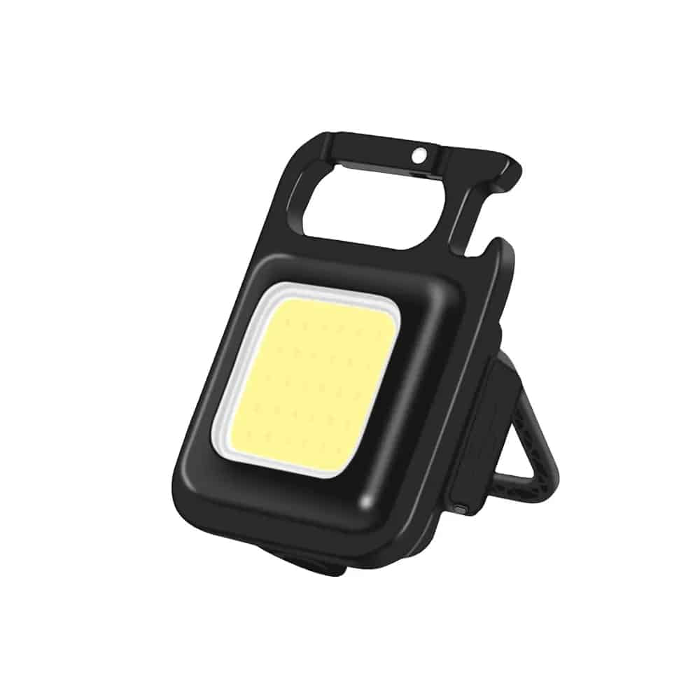 Nøglerings COB LED-lommelygte - genopladelig - 3 lys tilstande -