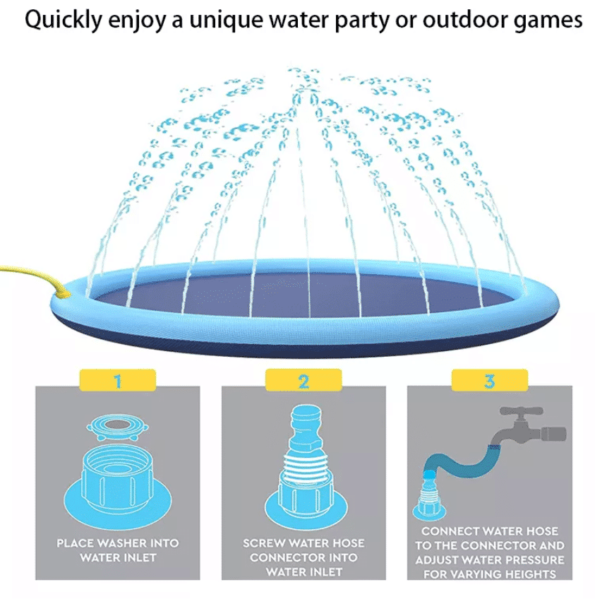 Hundepool med vandsprinkler