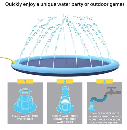 Hundepool med vandsprinkler