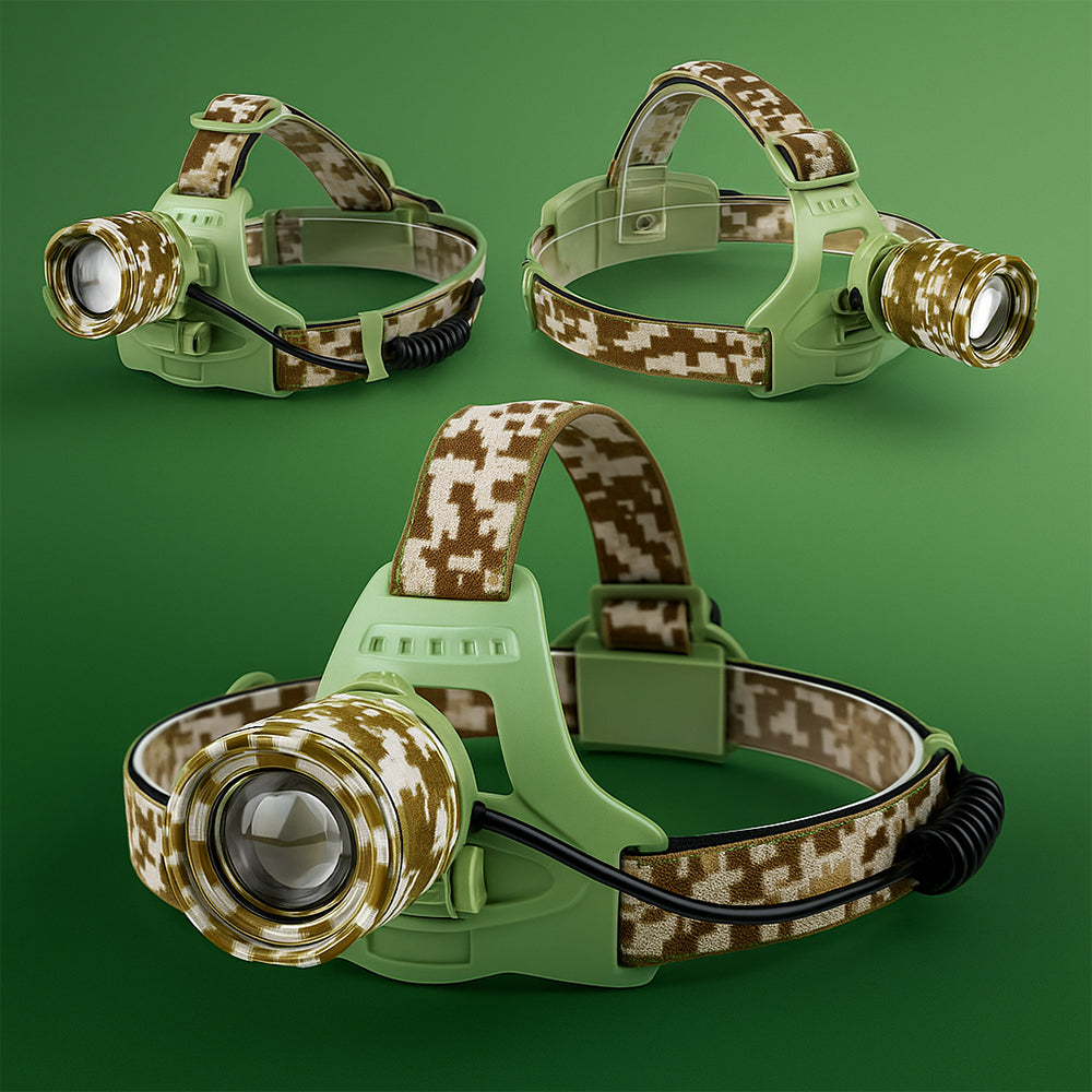 LED Pandelampe m/camouflage - kraftig med 3 indstillinger