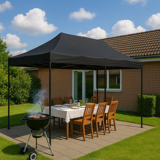 Pavillon / Havepavillon 3 x 6 meter – Vælg mellem sort eller hvid